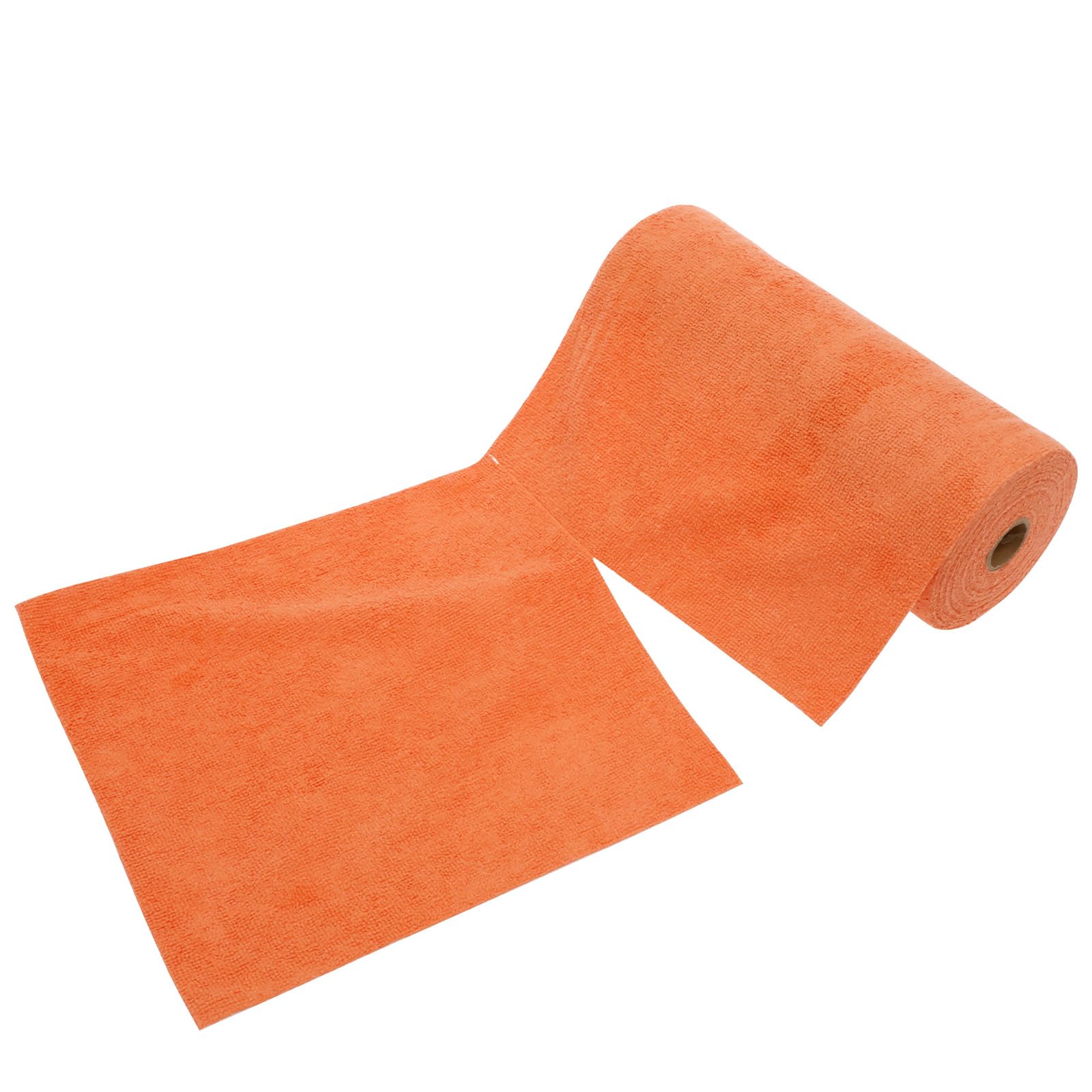 YJQXMYU 50 Pack Microfiber Towel Roll Tear Away Cleaning Towels, Reusable and Washable Fabric, Disposable Dish Cloths for Home Kitchen Living Room Bathroom Car, 30x30CM (Orange)