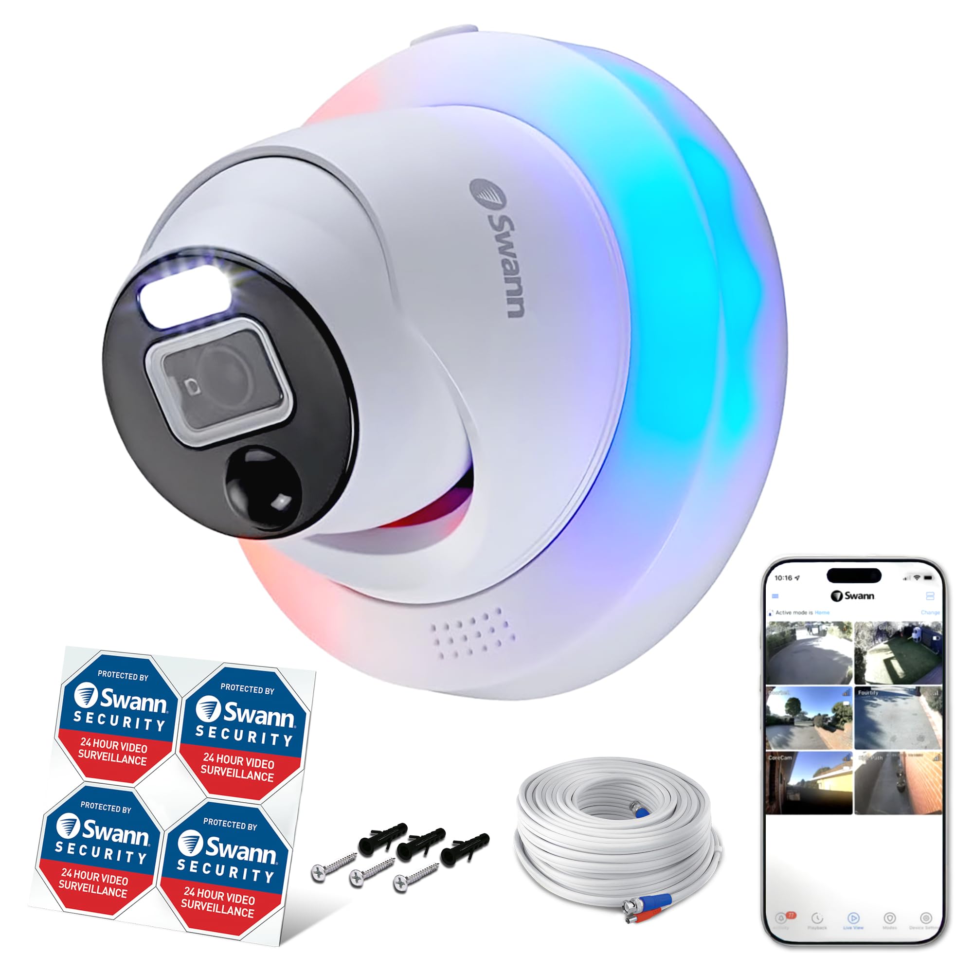 Amazon.co.jp: 【日本正規代理店】Swann セキュリティカメラ 警告