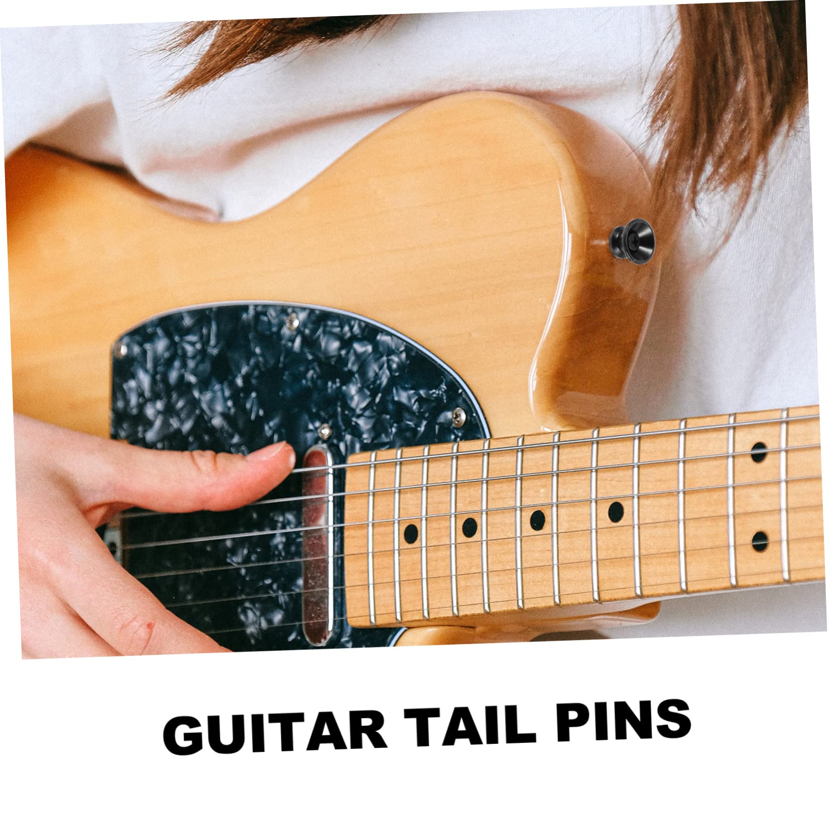 BESPORTBLE 20Sets Guitar End Pins Metal Tail Buckle with Gasket Screw Durable Acoustic Electric Bass Nail Lock Button Easy to Install for Various Instruments
