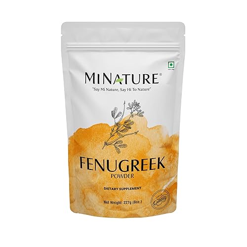 mi nature Polvo de fenogreco orgánico certificado por USDA (foenum trigonella) (100% natural, cultivado orgánicamente) (8.01 oz/(1/2 lb) / 8 onzas)