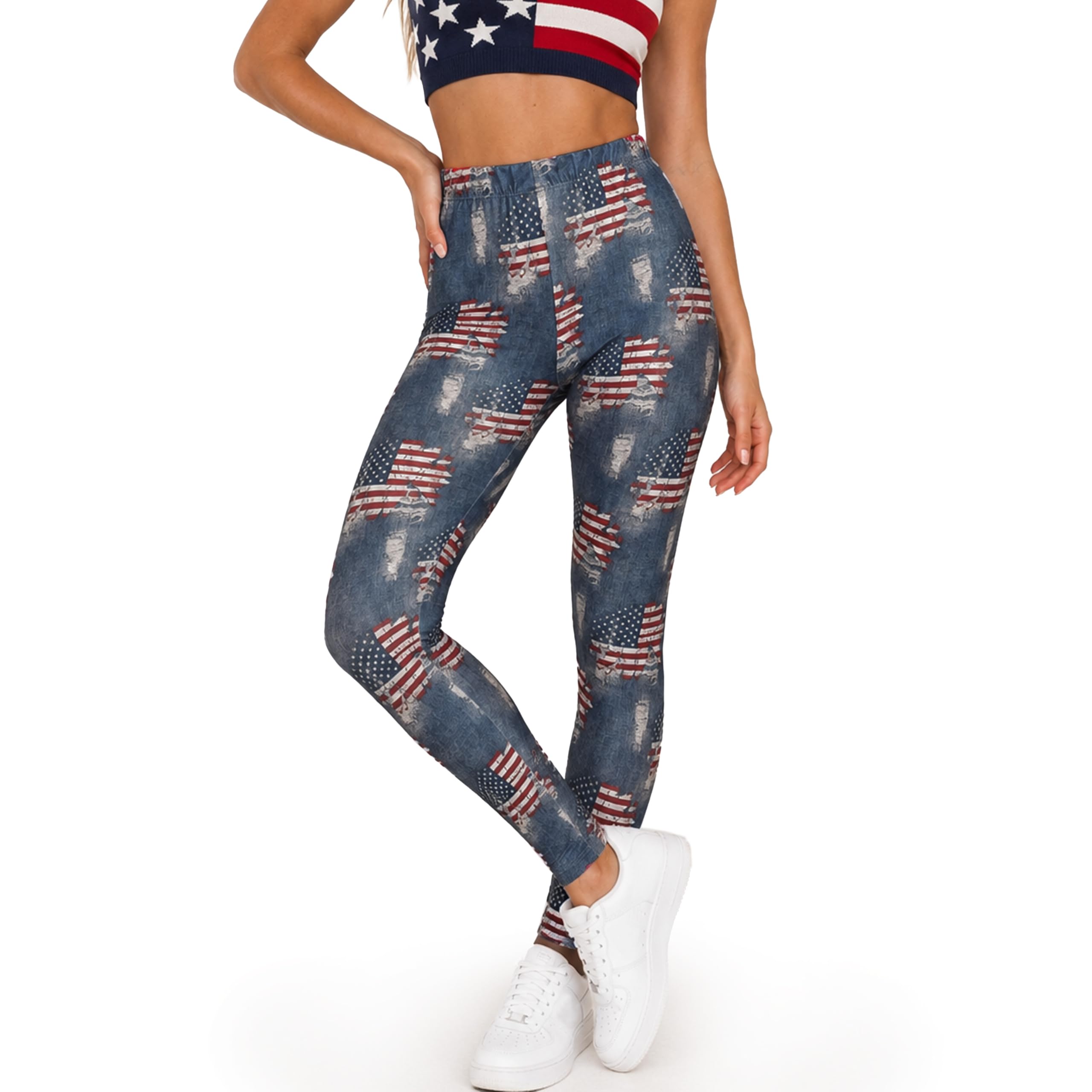 sissycos Women's 80s Leggings Neon Artistic Splash Printed Pants