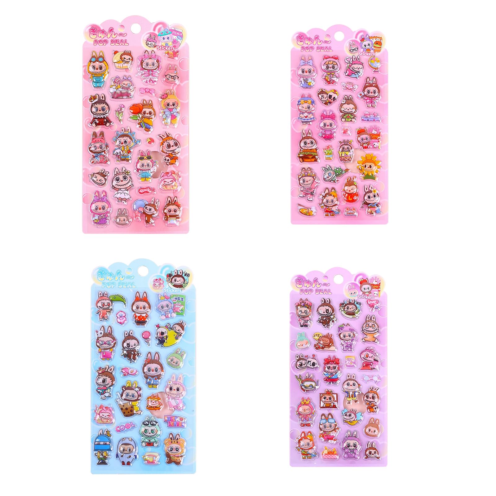 Amazon | 【4枚セット】シール ぷっくりシール 3D立体 立体ステッカー Amazon | 【4枚セット】シール ぷっくりシール 3D立体 立体ステッカー
