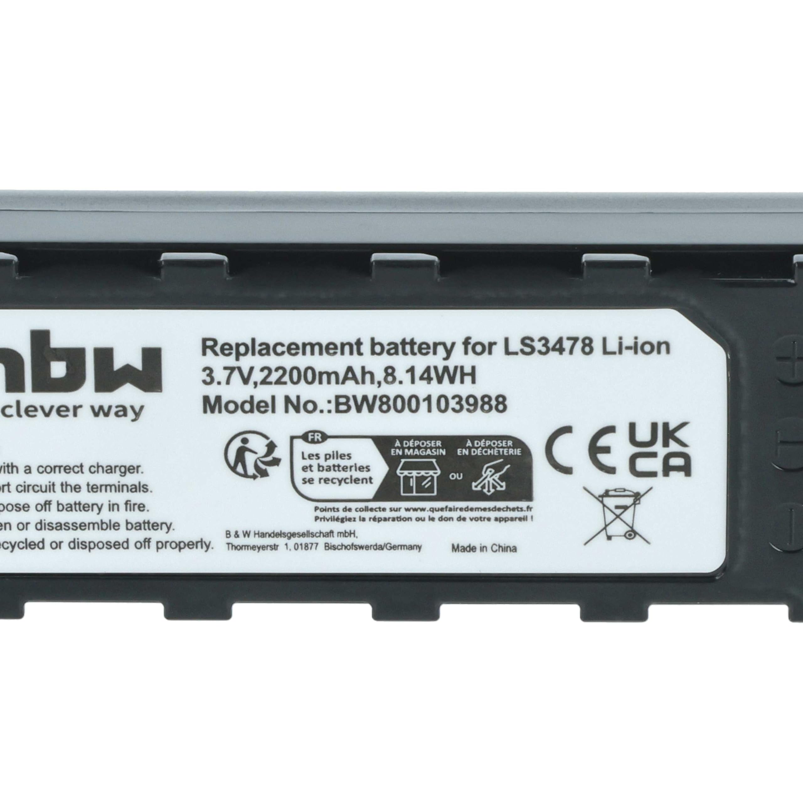vhbw 5 x akumulator kompatybilny z Honeywell 8800 skaner kodów kreskowych POS (2200 mAh, 3,7 V, litowo-jonowy)