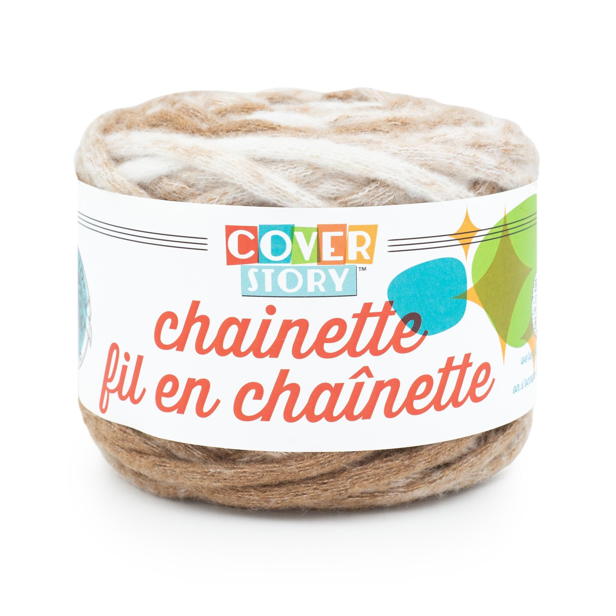 Hilo Chainette de Lion Brand color camel de textura ligera anti-deformación