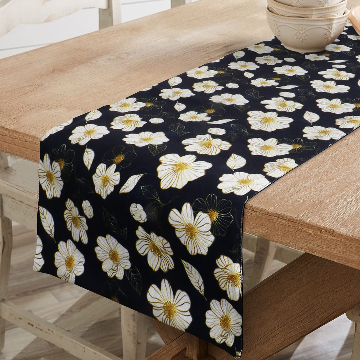 HOKIPO Poly Cotton HD Printed Centre Table Runner for Dining Table 4 Seater, 13X60 Inches, Yellow Floral (NEW-308-D12) (B09C36F6BS) Amazon Price History, Amazon Price Tracker