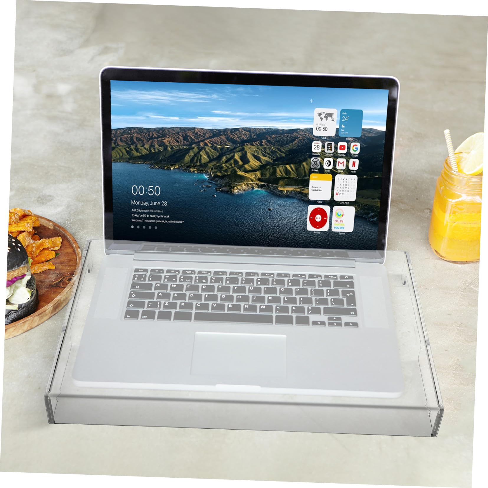 Acryl Tastaturabdeckung Transparent 400 X 265 X 40mm Tastaturschutz für Laptop undpc Geeignet für Büroarbeitsplätze und Zuhause