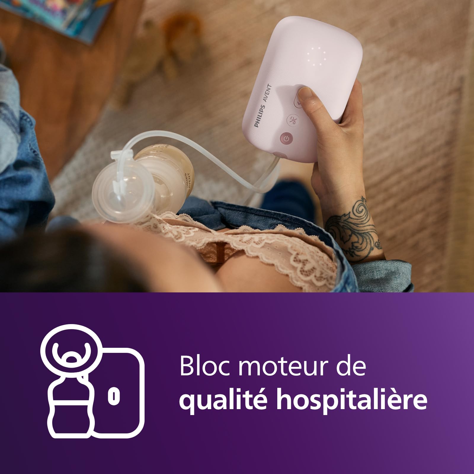 Philips Avent - Tire-lait électrique simple, qualité hospitalière, libération rapide du lait avec une sensation naturelle, facile à nettoyer et à assembler, modèle SCF395/11 (L'emballage peut varier)