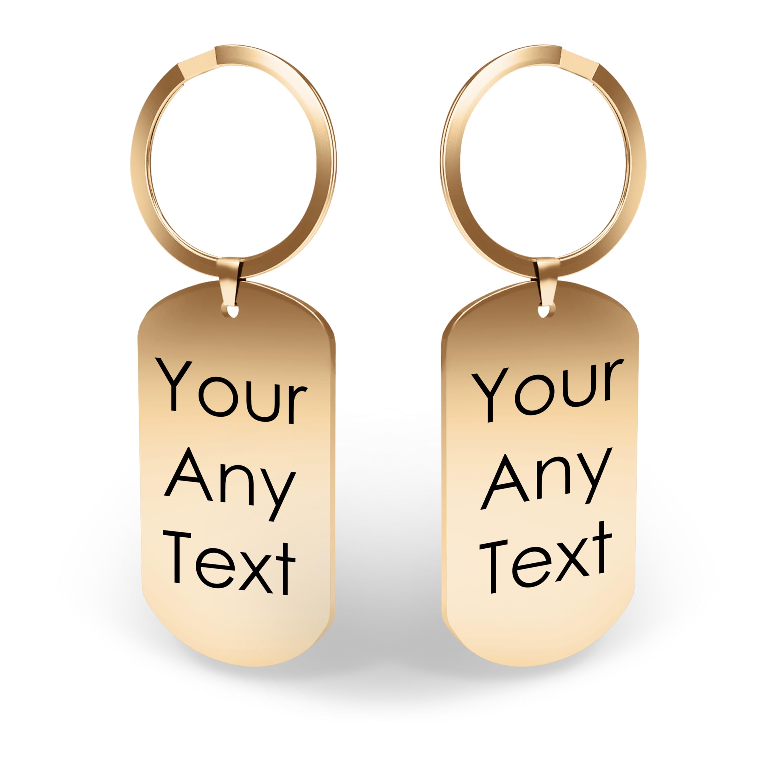 Charmify Engraved Metal Keyring Personalised with Custom Text – Stainless Steel Keepsake Keychain Gift for Anniversary Birthday Valentines Gifts Christmas – Sentimental Engraved Key Ring (Rose Gold)