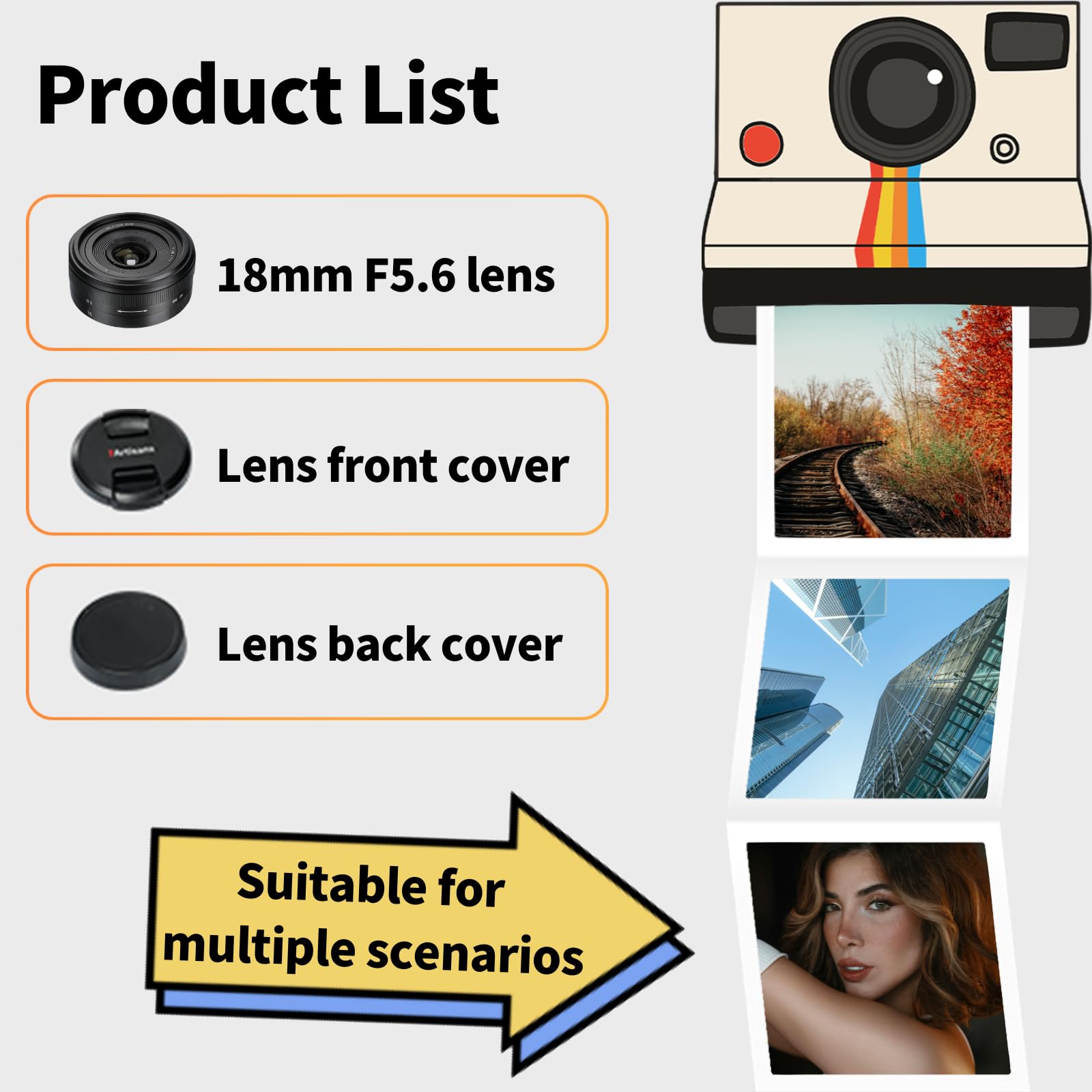 7Artisans Obiettivo F5.6 E da 18 mm, ultra fine, full frame, messa a fuoco manuale, ampia apertura, obiettivo a distanza focale fissa, compatibile con filtri da 49 mm, Sony A7III, A9, NEX 3, 7, A6100,