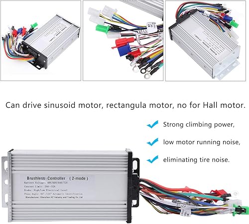 Miniatura 7 de Keenso Controlador, 48 V 60 V 64 V 72 V Motor de Metal Controlador sin escobillas 1000W-1500W para Eléctrico, Scooter Eléctrico Scooter Eléctrico