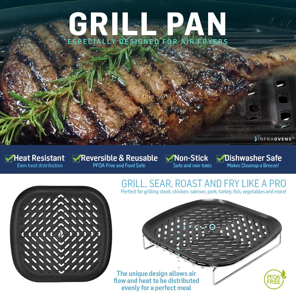 Air Fryer Rack and Grill Pan Accessories Compatible with NuWave