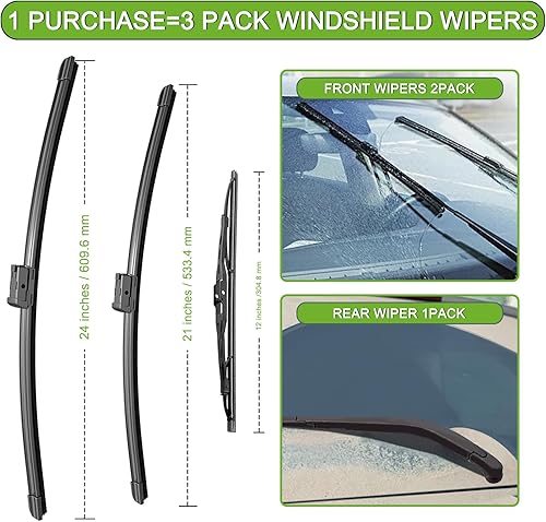 Vista 168 de PARRATI® - Limpiaparabrisas de repuesto y alto rendimiento con escobillas para parte trasera, para Dodge Durango y Jeep Grand Cherokee 2011-2023