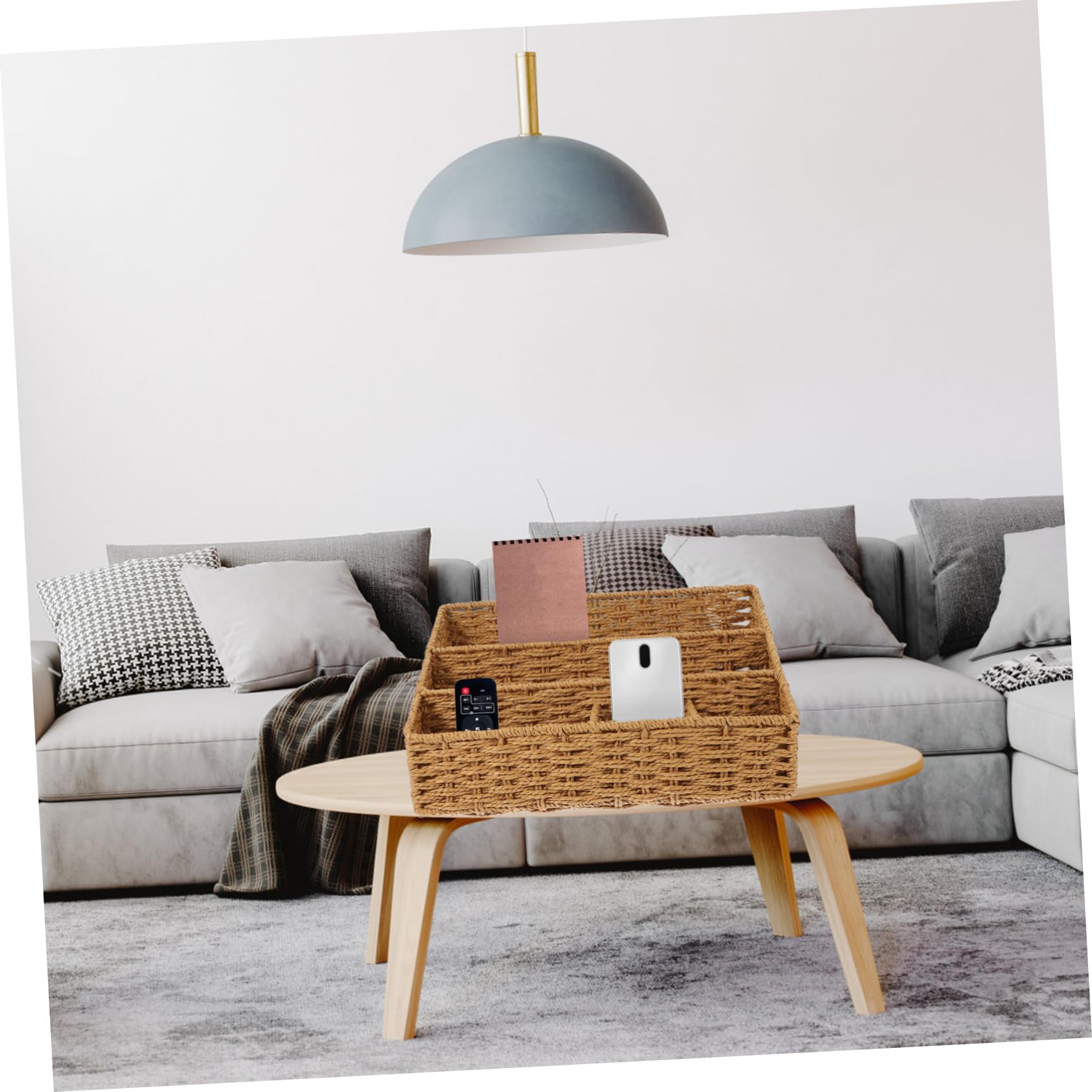 BCOATH Woven Magazine Rack Organizer Rattan Display Boxes Wire Baskets for Pantry