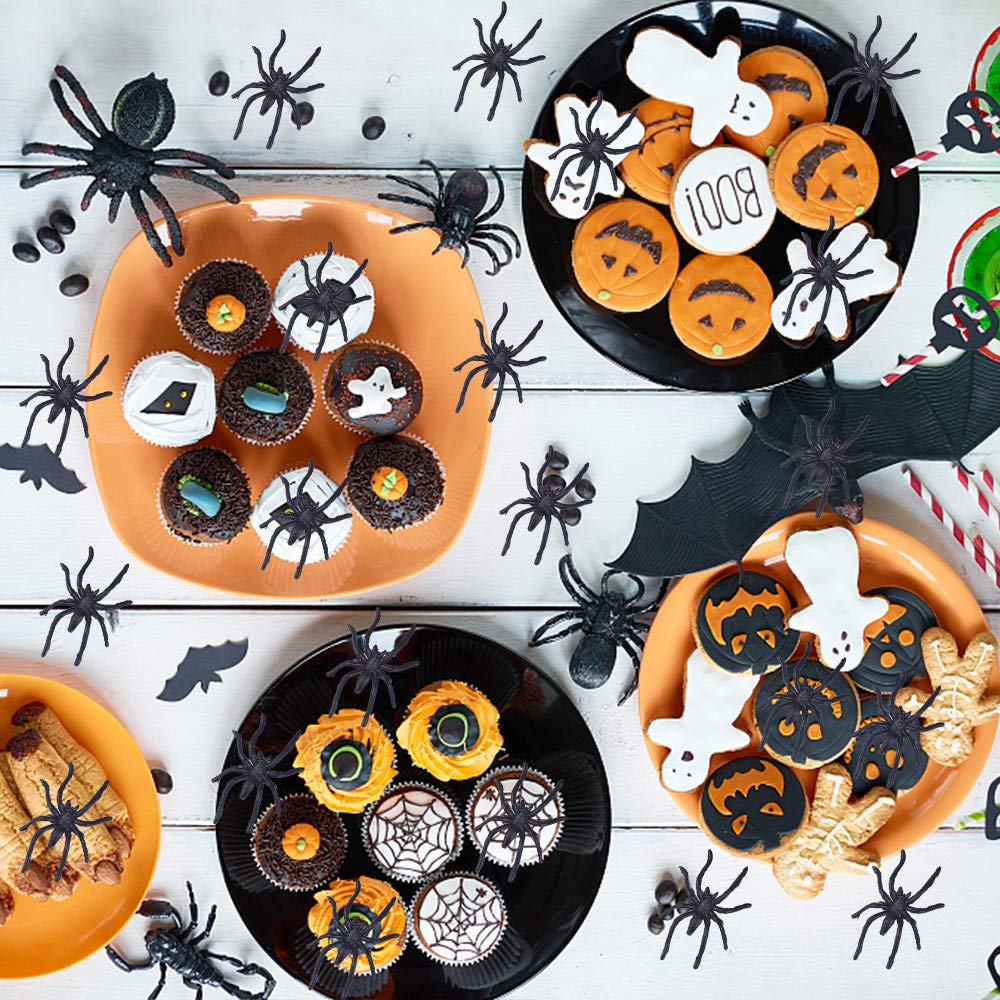 300 anillos de araña de Halloween para niños, recuerdos de fiesta, anillos de araña de plástico de 1.96 pulgadas, a granel para niños, accesorios de disfraces para niños, proveedor de 7