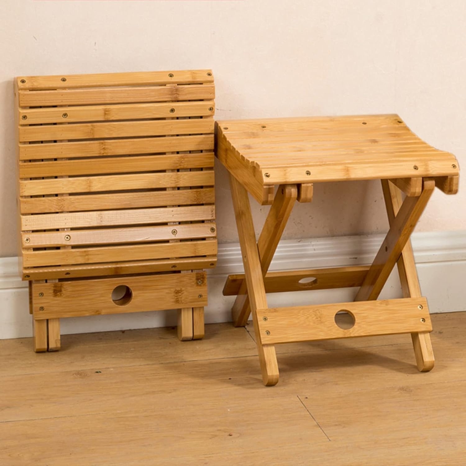 BuenoVida Folding Coffee Table Tea Table Outdoor Wooden Square Portable End Table Picnic Table for Camping & Dining Balcony and Garden Bistro Side Table 28 x 28 x 33 CM-image-36