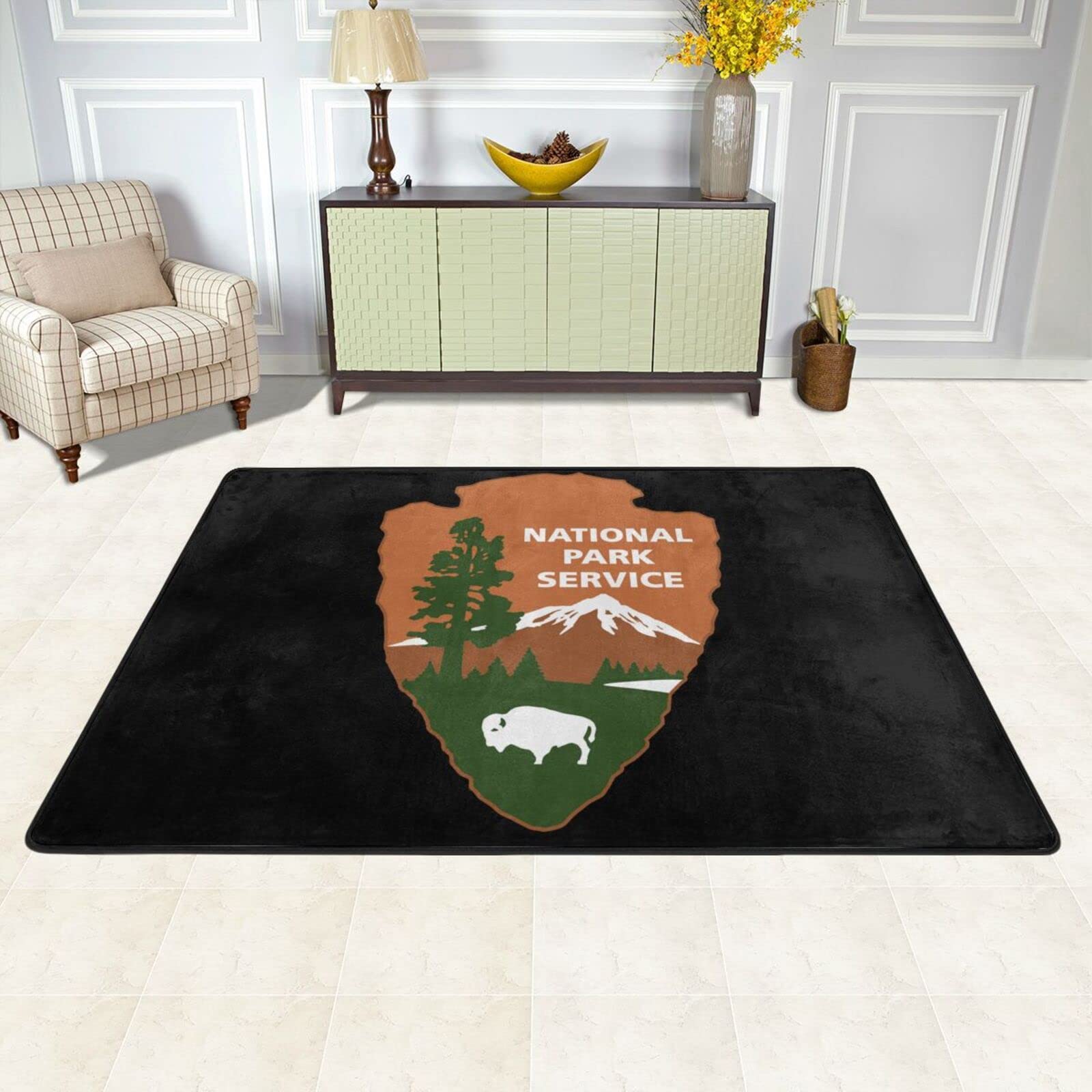 National Park Service Area Rug Living Room Bedroom Kitchen Sofa Bedside Carpet Floor Mats 36"X24"