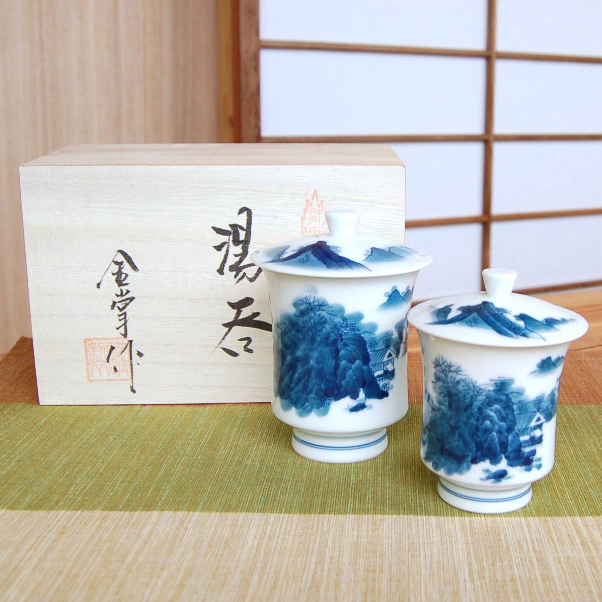 Amazon.co.jp: 湯のみ 蓋つき セット 夫婦湯飲み おしゃれ 有田焼