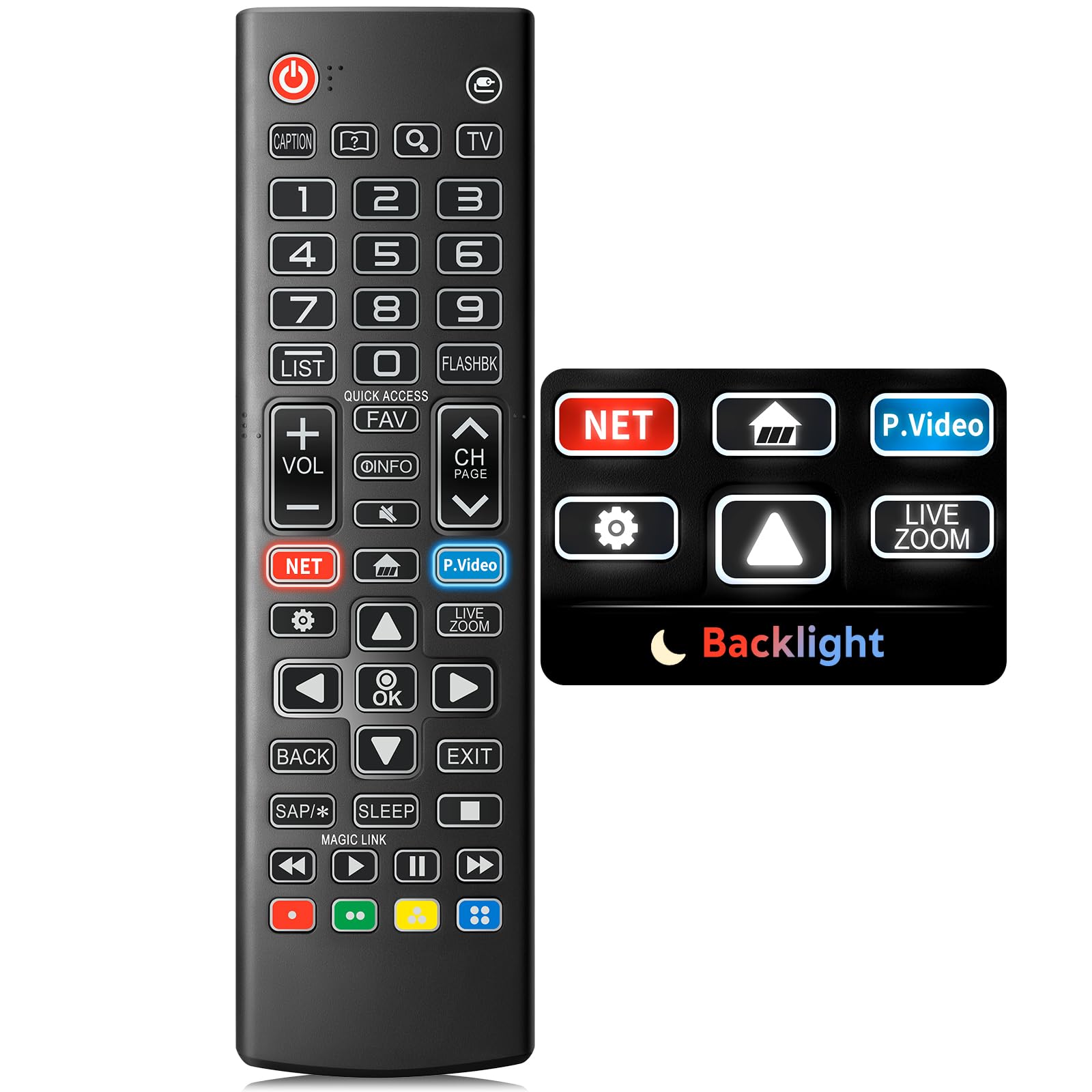 Angrox Backlit Universal Remote Control for LG Smart TVs