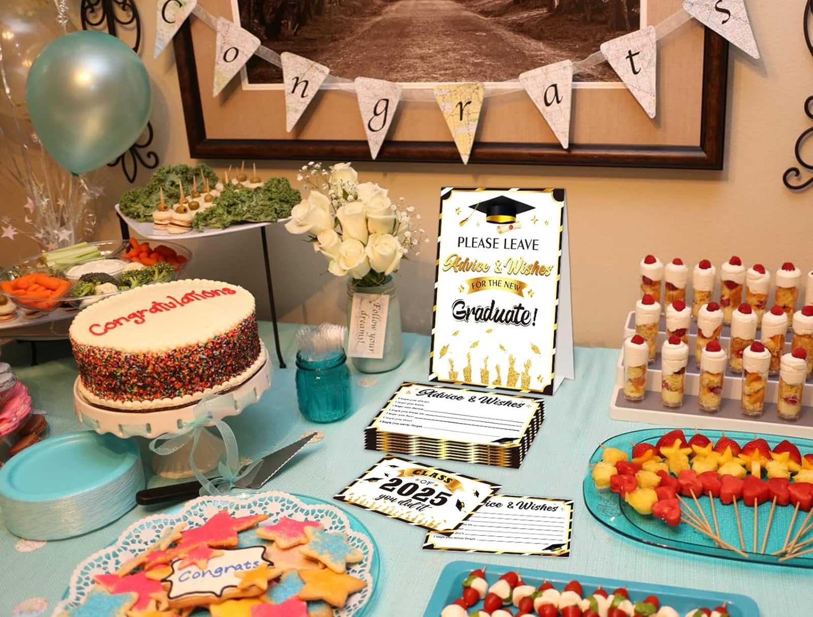 PARTYWIND 66 PCS Graduation Advice Cards - Fill-in Cards For Graduation Party Games & Wishes