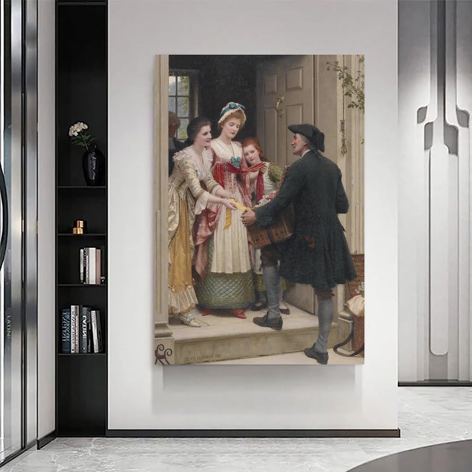 XuXueCC Edmund Blair Leighton Wandkunstdrucke, Gemälde, Poster, Bänder und Spitze, Leinwand, Wandkunstdrucke, Foto, Bild, Gemälde, Raumdekoration, Heimdekoration, Rahmen, 50 x 75 cm