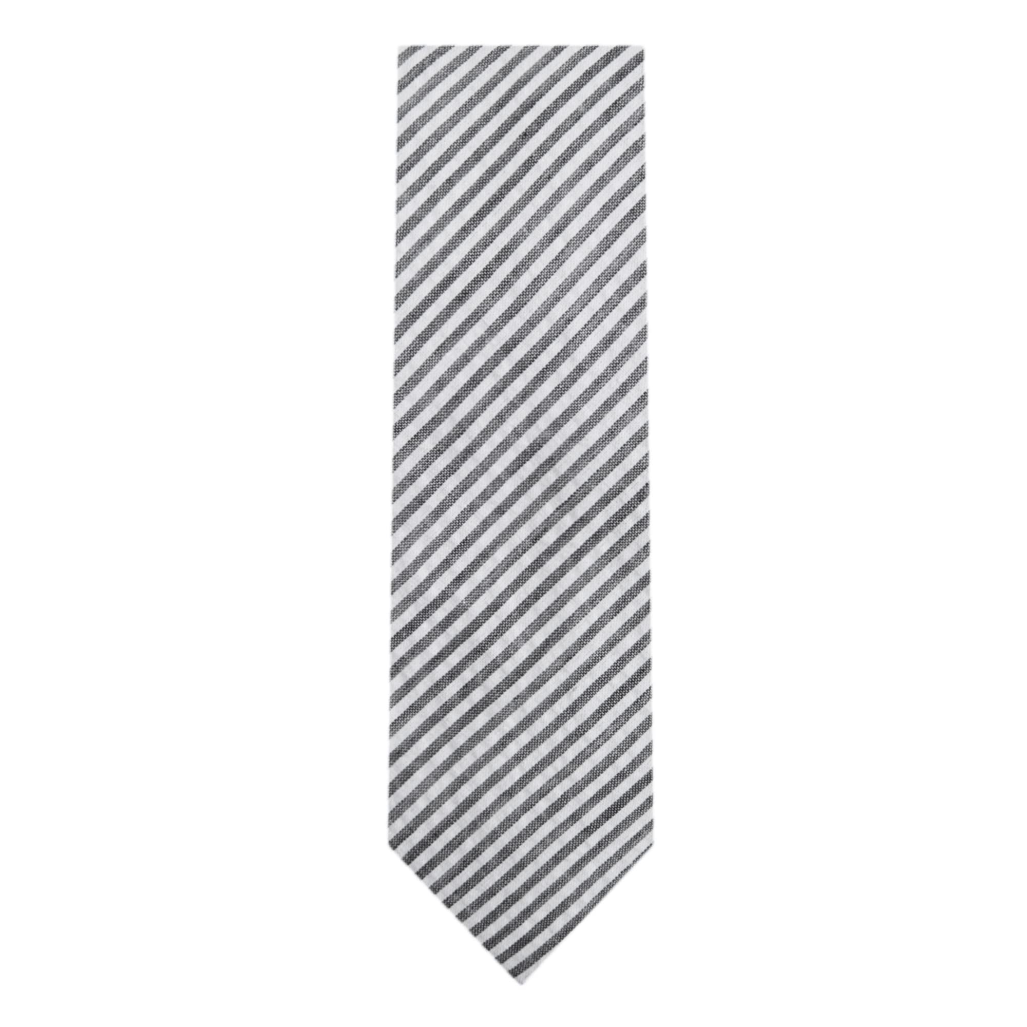 Jacob AlexanderMen's Seersucker Striped Pattern Slim Neck Tie