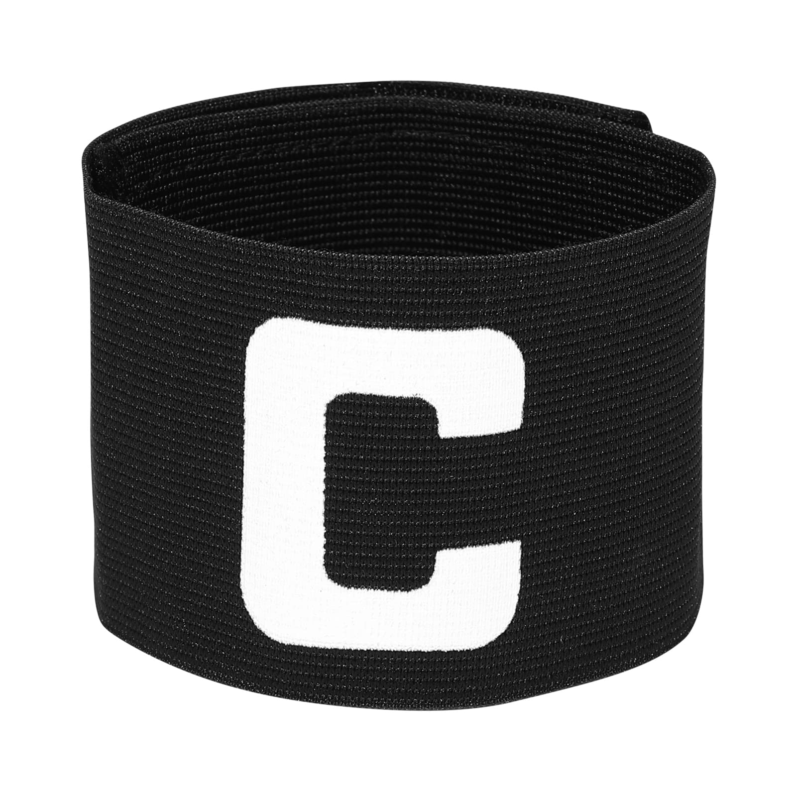 BESPORTBLE Adjustable Captain Arm Bands for Soccer, Elastic Soccer Captain Armband for Youth Kids and Adult, Black Polyester
