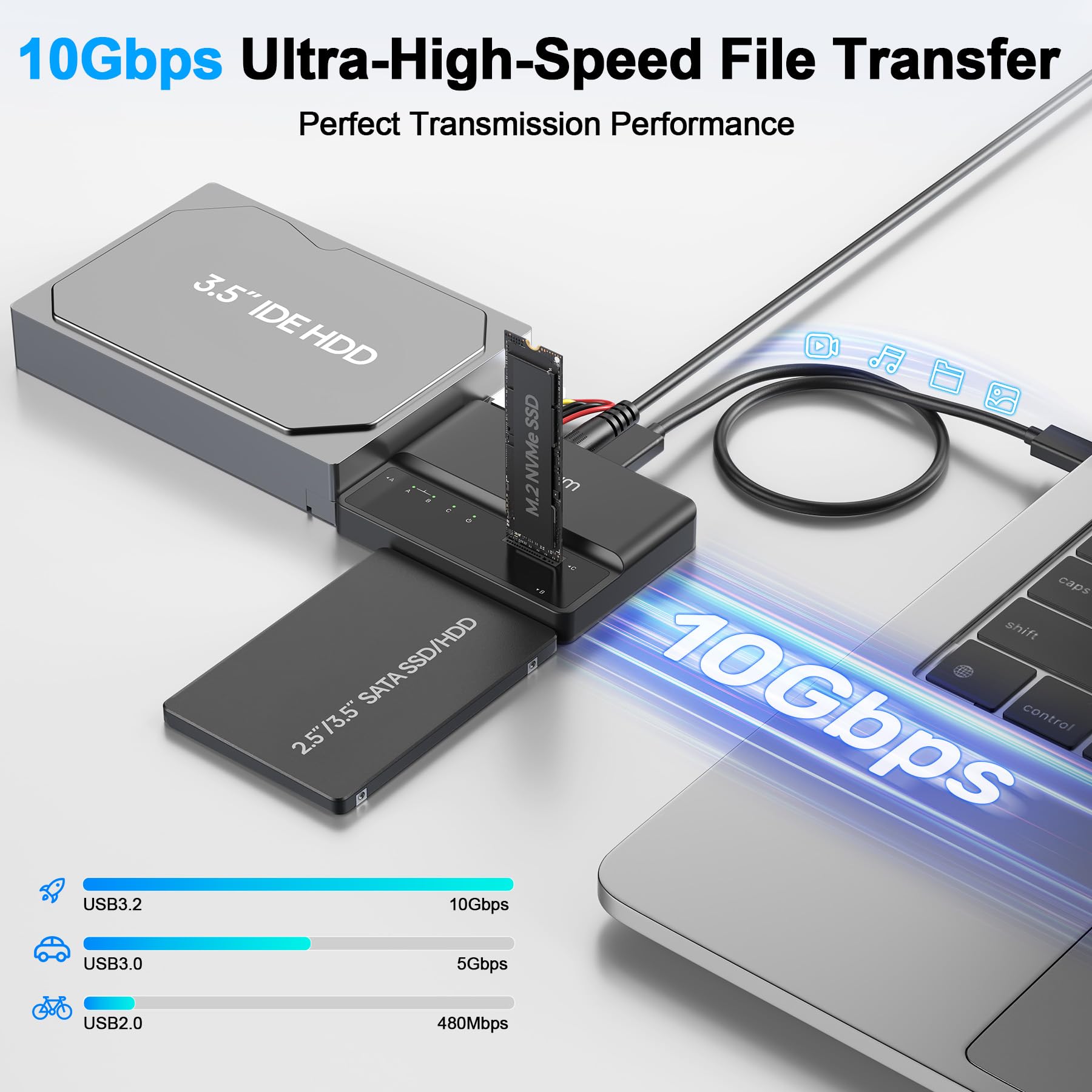 Alxum M2 NVME Enclosure SSD HDD Adapter - Convertitore USB Tipo C - Dettaglio