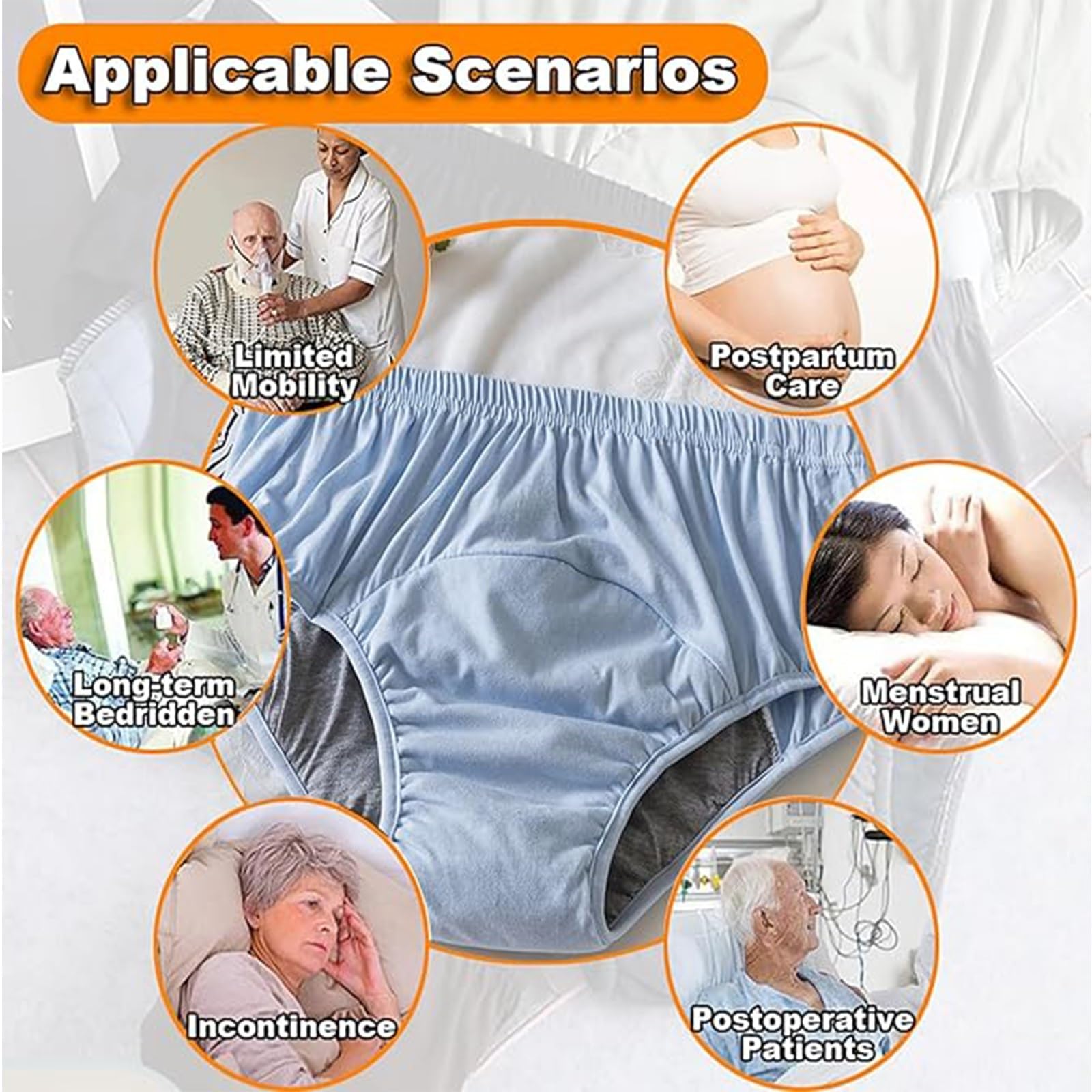 Pañal de Tela para Adultos,Pañales de Tela Suave Cuidado de pañales Bragas para el Cuidado de la incontinencia,Pañales de algodón Puro para Adultos(Violet,XXX-Large)