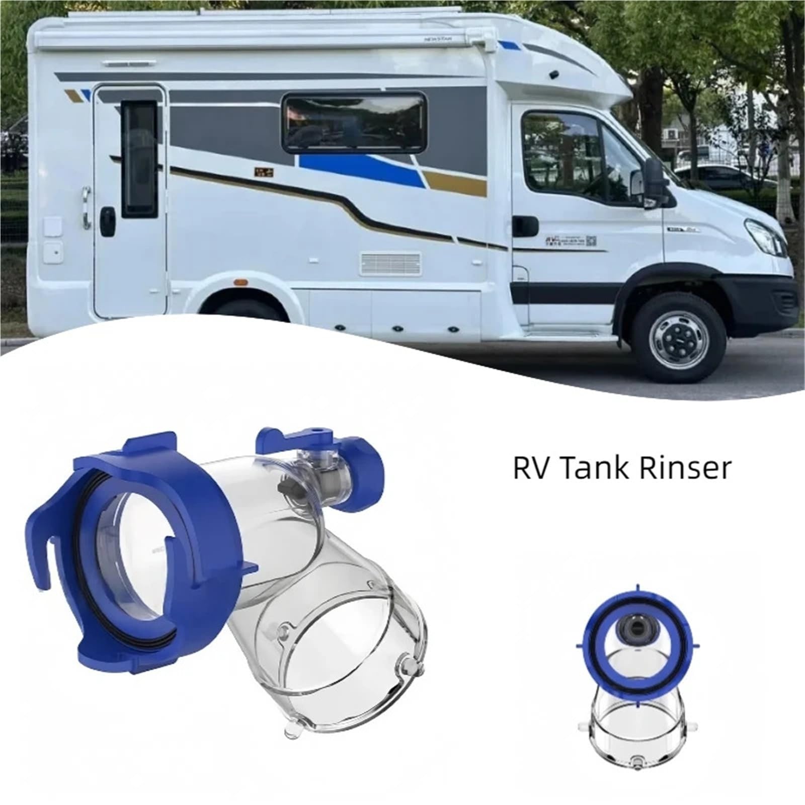 Giunto for Tubi for Camper con Filtro for Serbatoio di Camper con valvola di Non Ritorno for Accessori for la Pulizia di WC e Serbatoi di Scarico