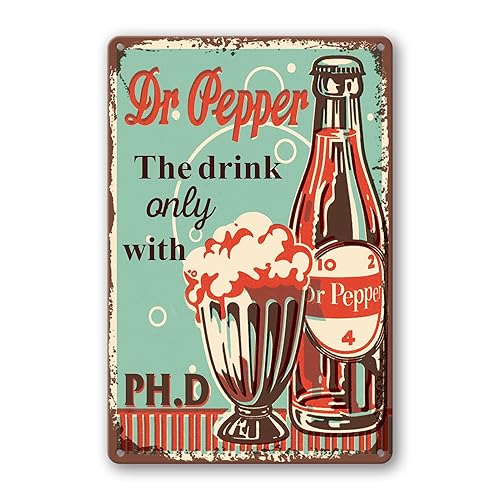 DOSEK Metal Tin Sign Vintage Compatible Dr Pepper Sign Animal