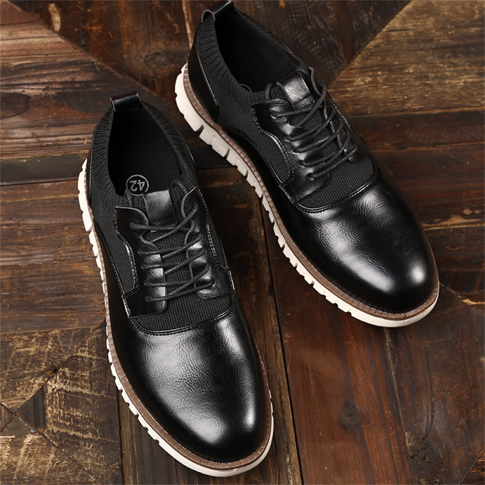 Scarpe da Uomo Scarpe Classiche da Uomo Stringate in Pelle Vintage Scarpe Casual da Lavoro Scarpe in Pelle con Punta Tonda Nuove Scarpe in Pelle da Uomo