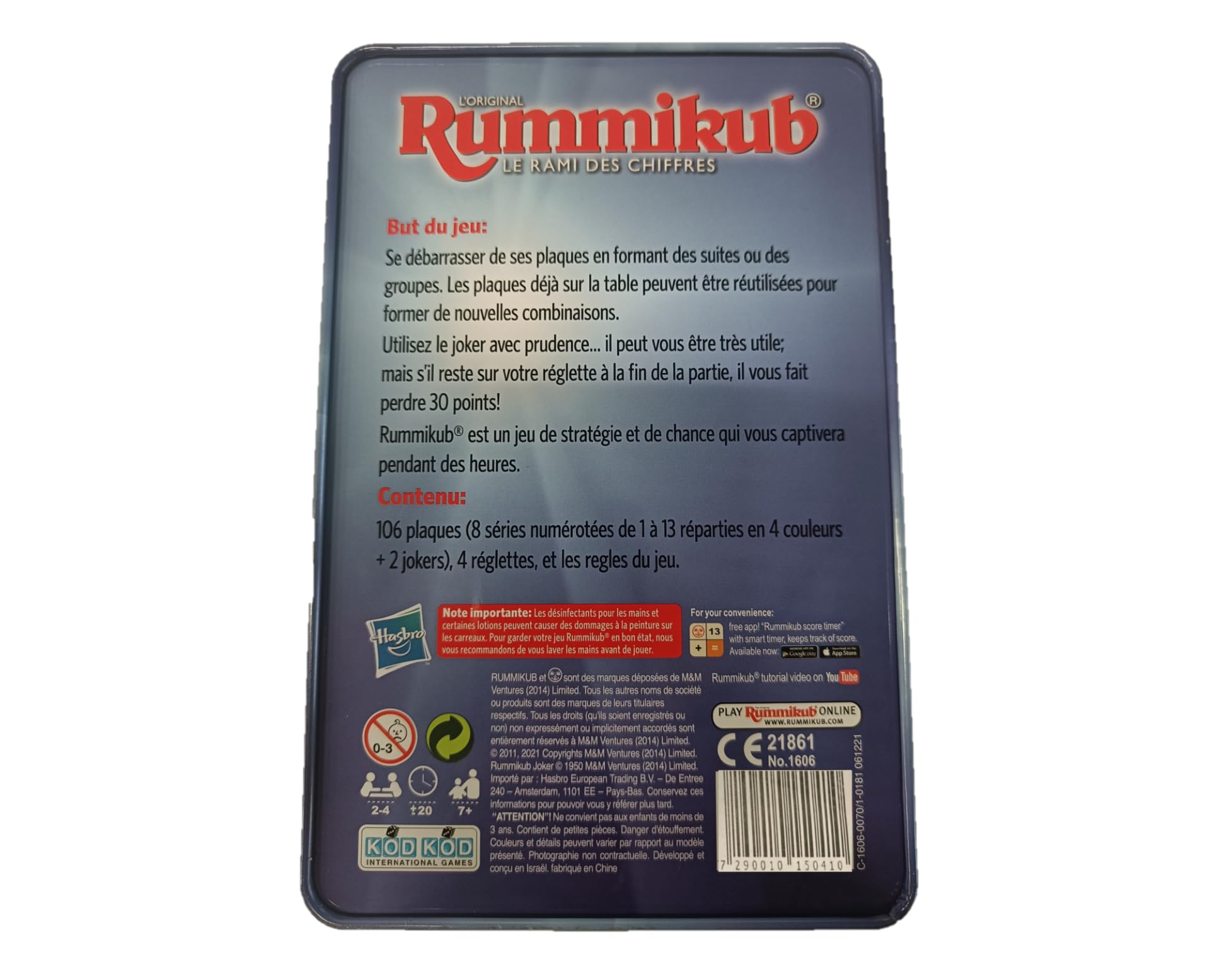 Rummikub édition Voyage, Jeu de société de réflexion, Version française
