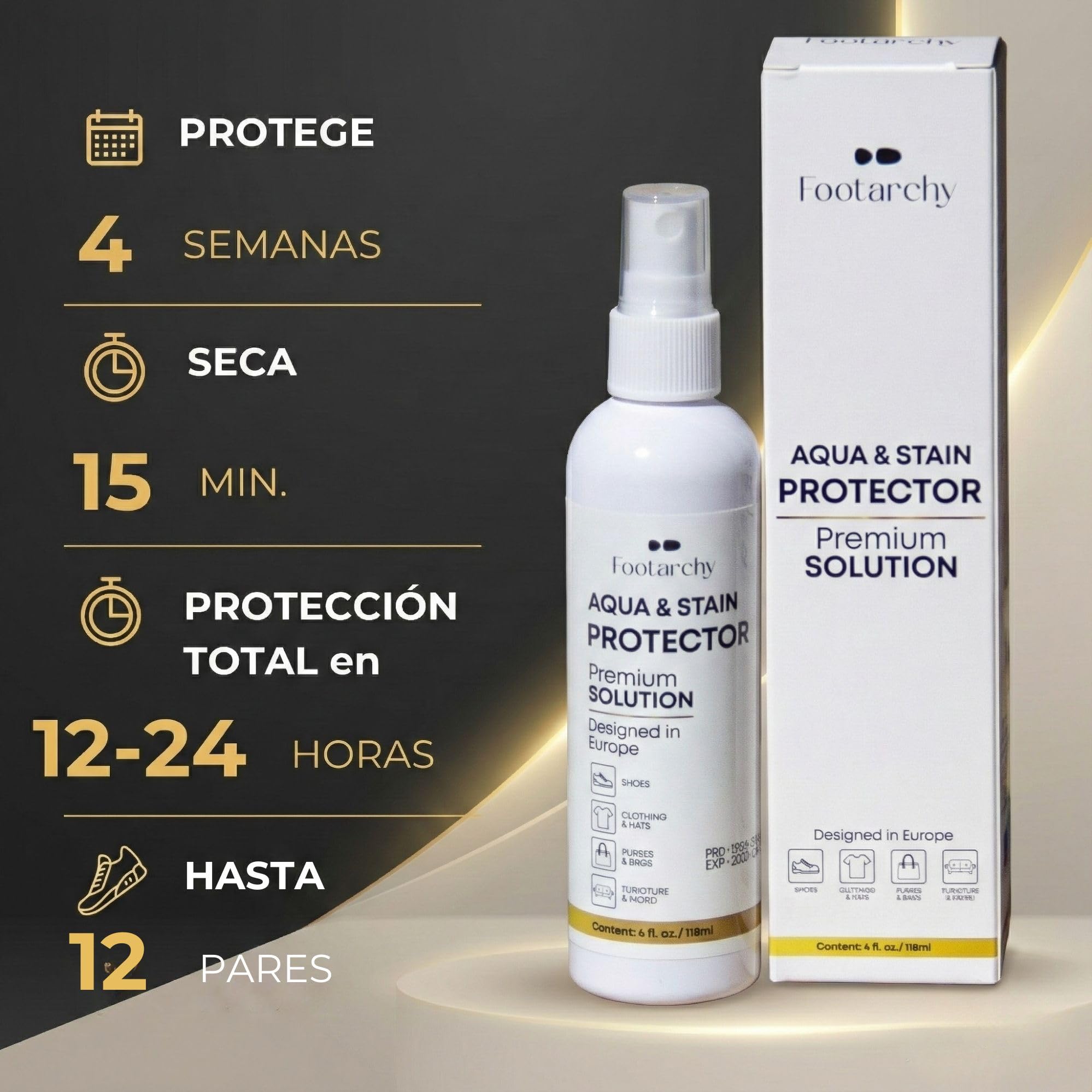 Spray Impermeabilizante para Textil y Calzado – Protector de Zapatillas y Botas – Antiagua y Antimanchas – Secado Rápido, Sin Marcas – Apto para Cuero, Lona y Ante (Gamuza), Mochilas y Fundas