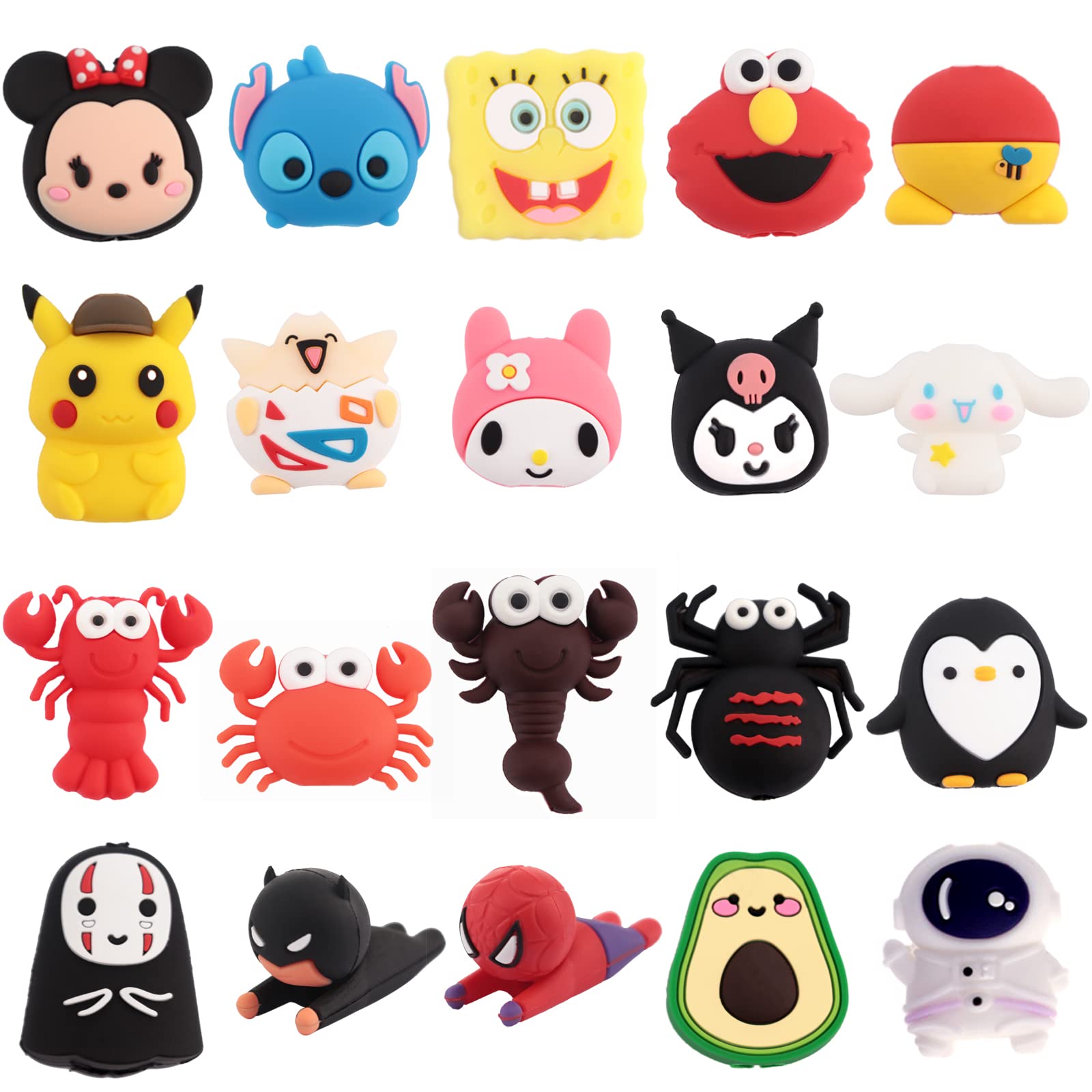 3D Cartoon Animal Cute Cable Protector Charger Cord Protector Charger Protector Charger Cord Saver for iPhone Charger ipad (Mini-20PCS)