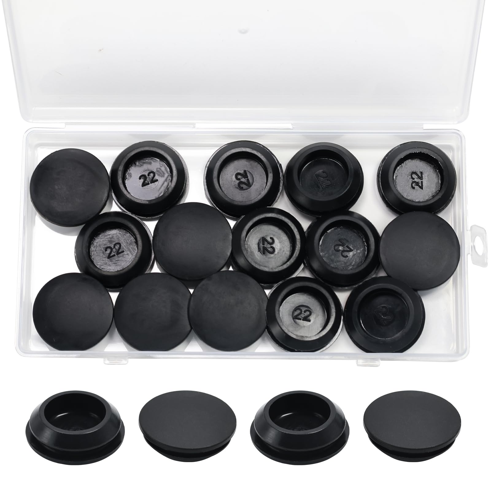 15 Pcs 22 mm Silicone Rubber Plugs for 22-24 mm (7/8"-15/16") Round Holes