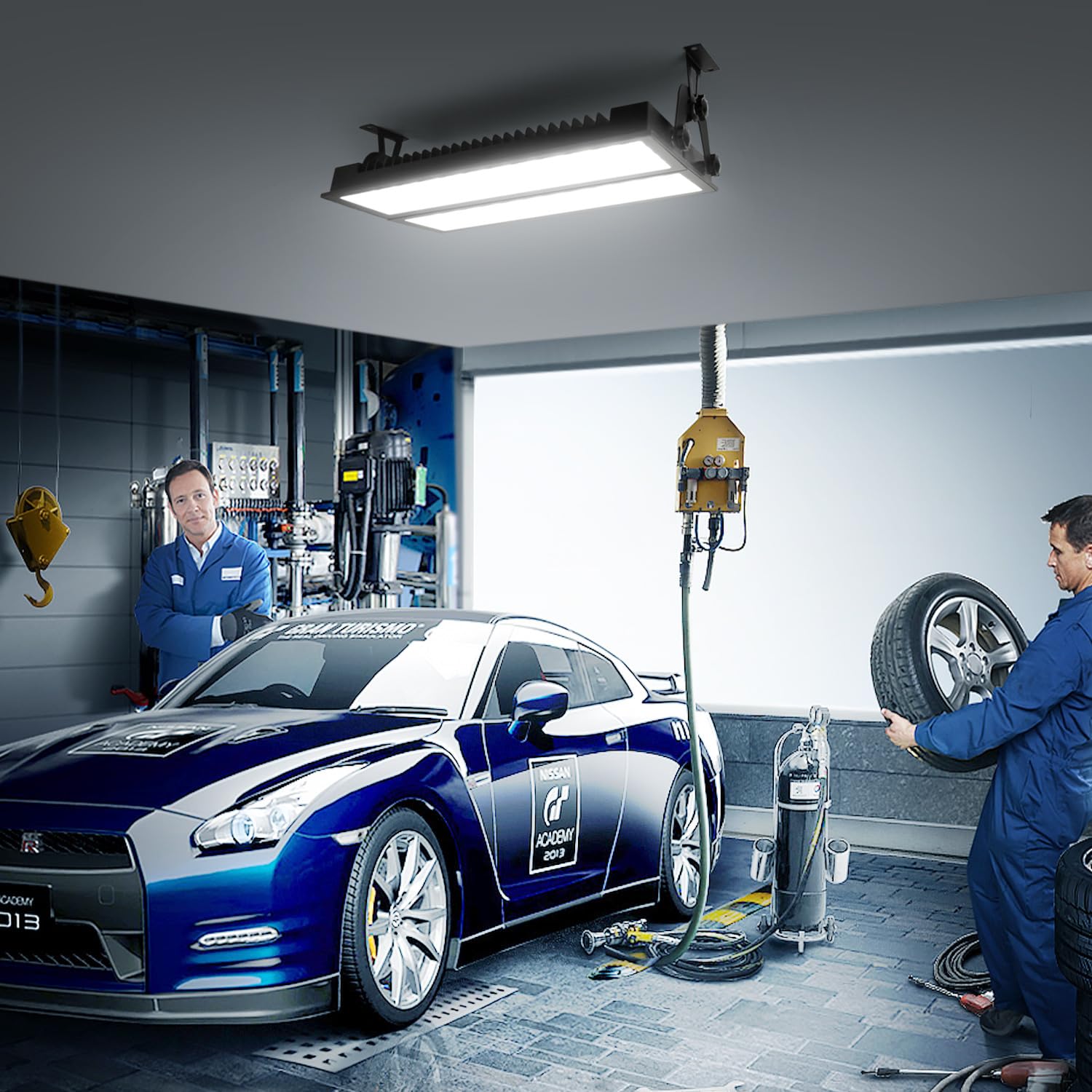 2 Pack Plug In LED Shop Lights 150W 18000LM Super Bright Garage Light IP66 Waterproof Flood Light Outdoor — view 5