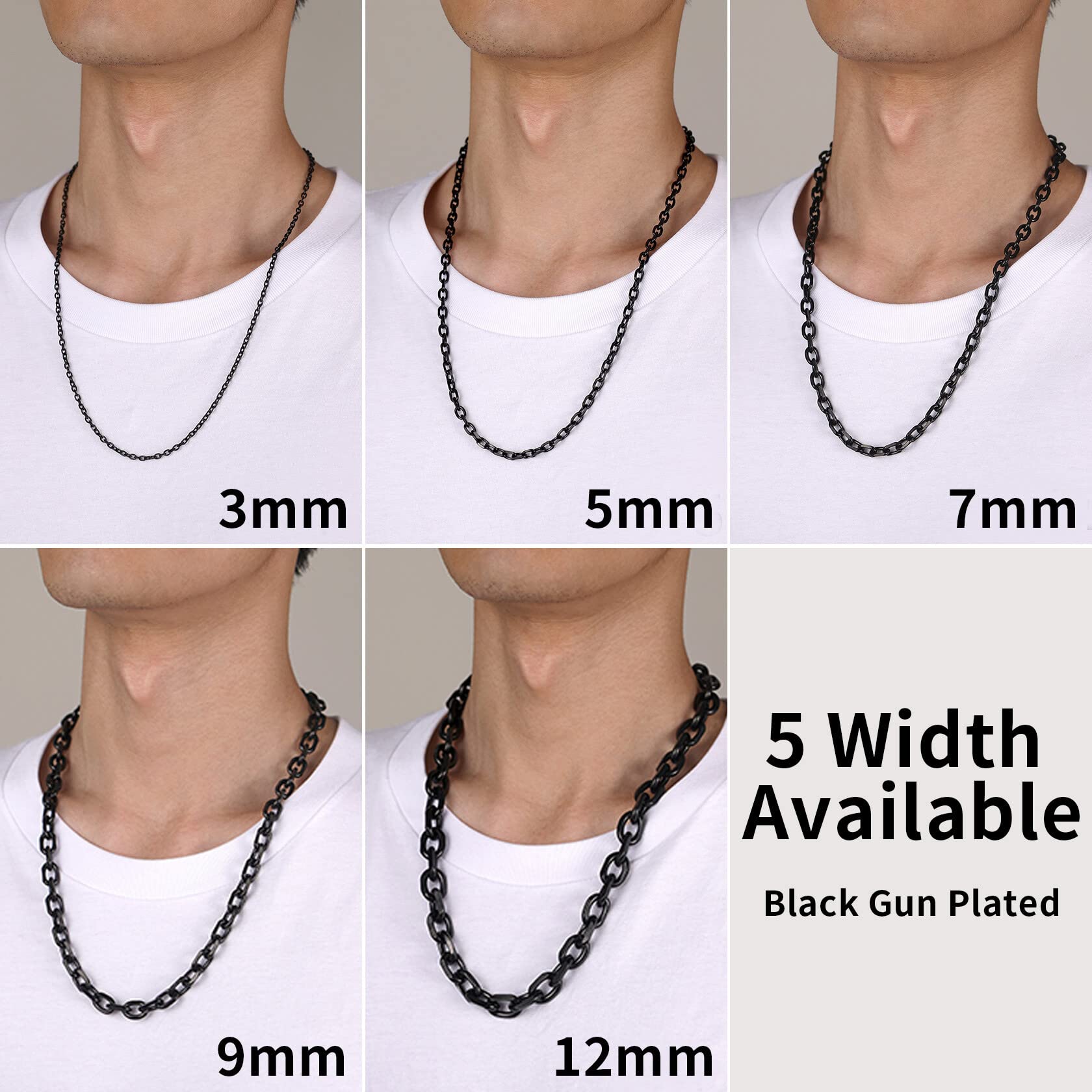 ChainsHouse Collana Donna Catena Rolo in Acciaio Inossidabile Impermeabile
