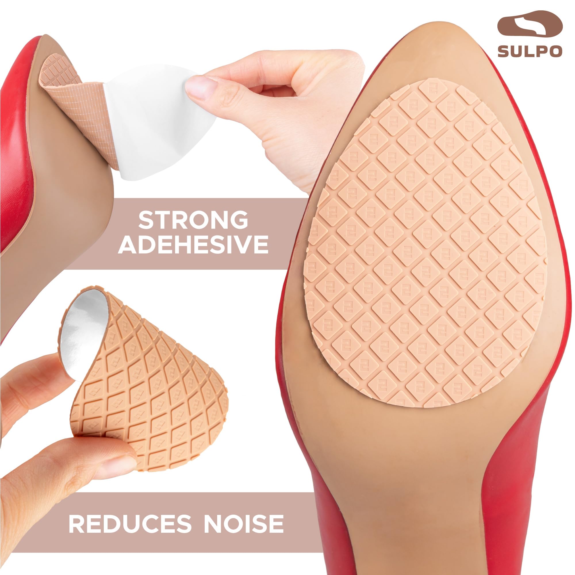SULPO Lot de 12 sangles en caoutchouc pour chaussures - Autocollants de réparation de semelles de chaussures - Semelles autocollantes - Ultra solides - À découper - Ovales - 4