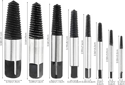 Miniatura 2 de Juego de extractor de tornillo de tubería de agua de 8 piezas, juego de removedor de pernos rotos de tornillo dañado