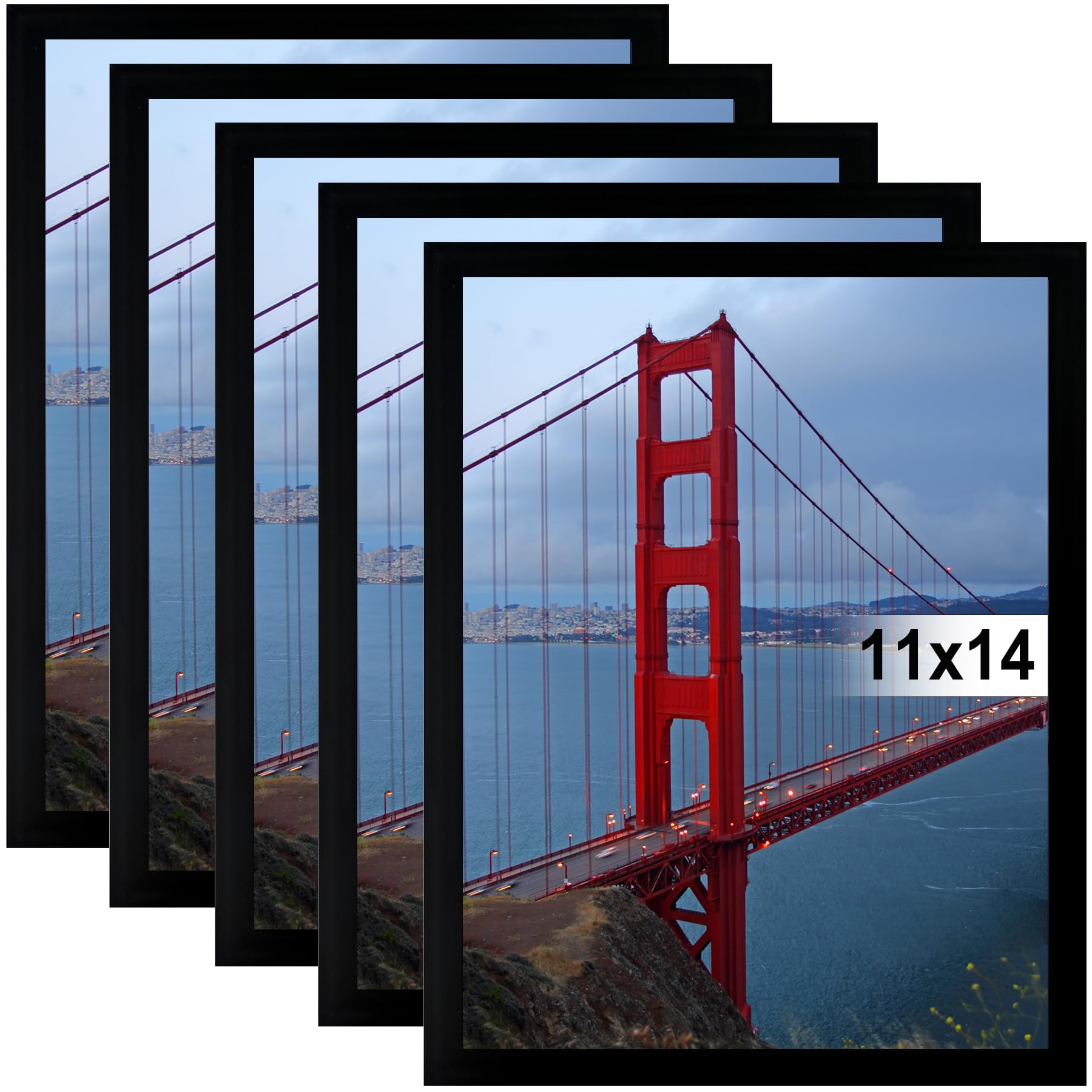 Cornice portafoto collage 28 x 35,5 cm, per 5 foto 10 x 15 cm (con passepartout), decorazione murale, nero | Leroy Merlin