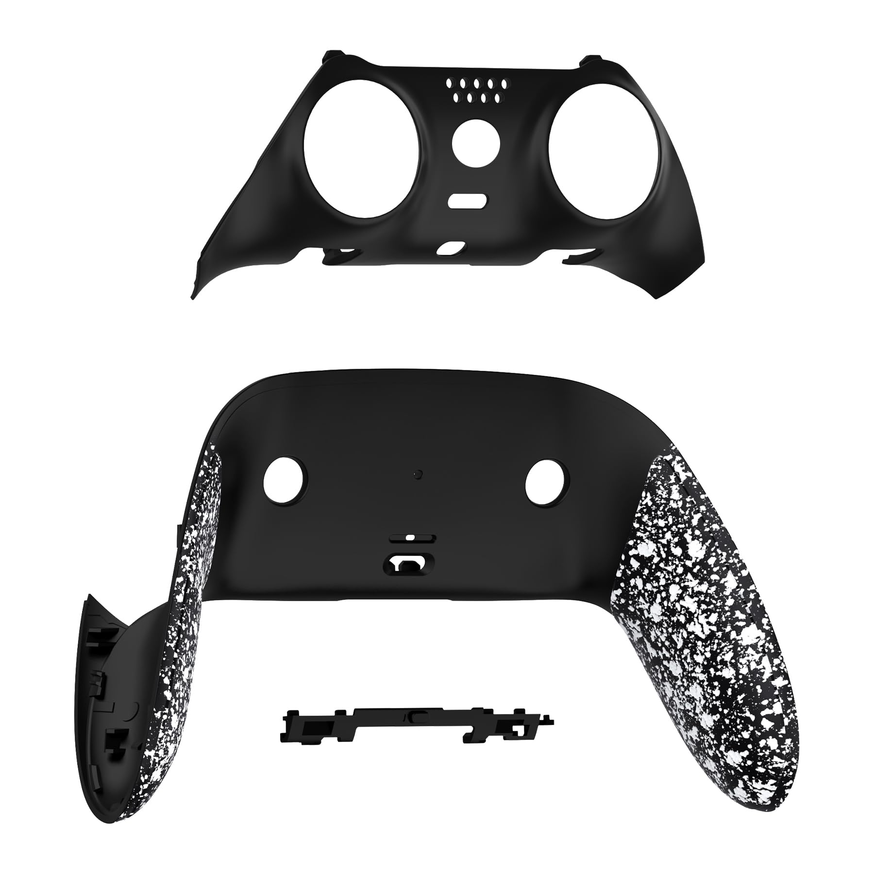 eXtremeRate Dekorative Zierleiste oben unten, kompatibel mit P S 5 Edge Controller, DIY-Ersatz, vorne und hinten, benutzerdefinierte strukturierte weiße Platten, kompatibel mit P S 5 Edge Controller