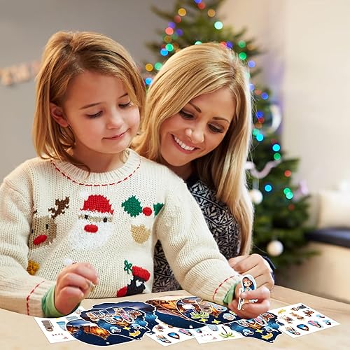 Miniatura 10 de WaaHome Kit de calcomanías para escena de la natividad, kit de manualidades cristianas, adornos de Navidad, manualidades, actividad, religioso,