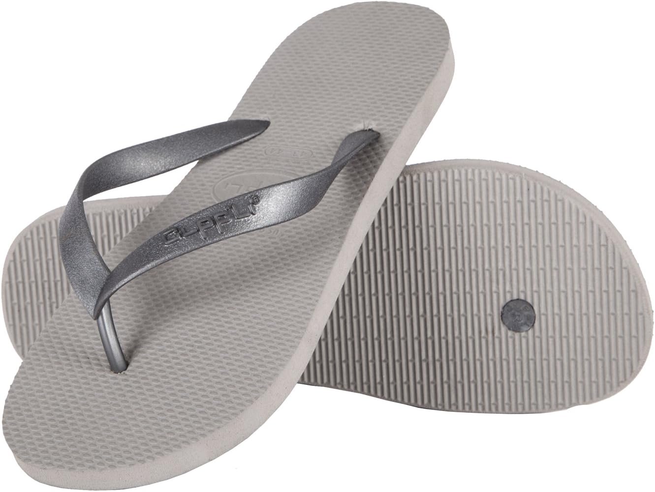 CLPP'LI Women's Flip Flops Beach Slippers Grey - Size 11-12