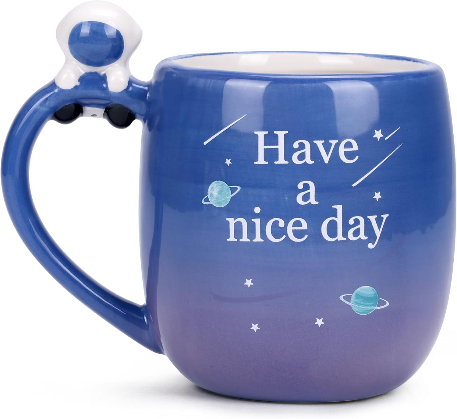 Lavezee Coffee Mug with Handle 16 Ounce, Have a Nice Day Ceramic Coffee Mug for Women and Men Mugs Gift for Wedding Birthday Thanksgiving Mother's Day Christmas, Blue