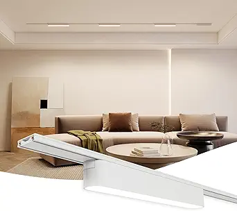 6.6FT Magnetic Track Lighting Kit with 3 Floodlights, Ultra-Thin Non-Built-In Ceiling Design