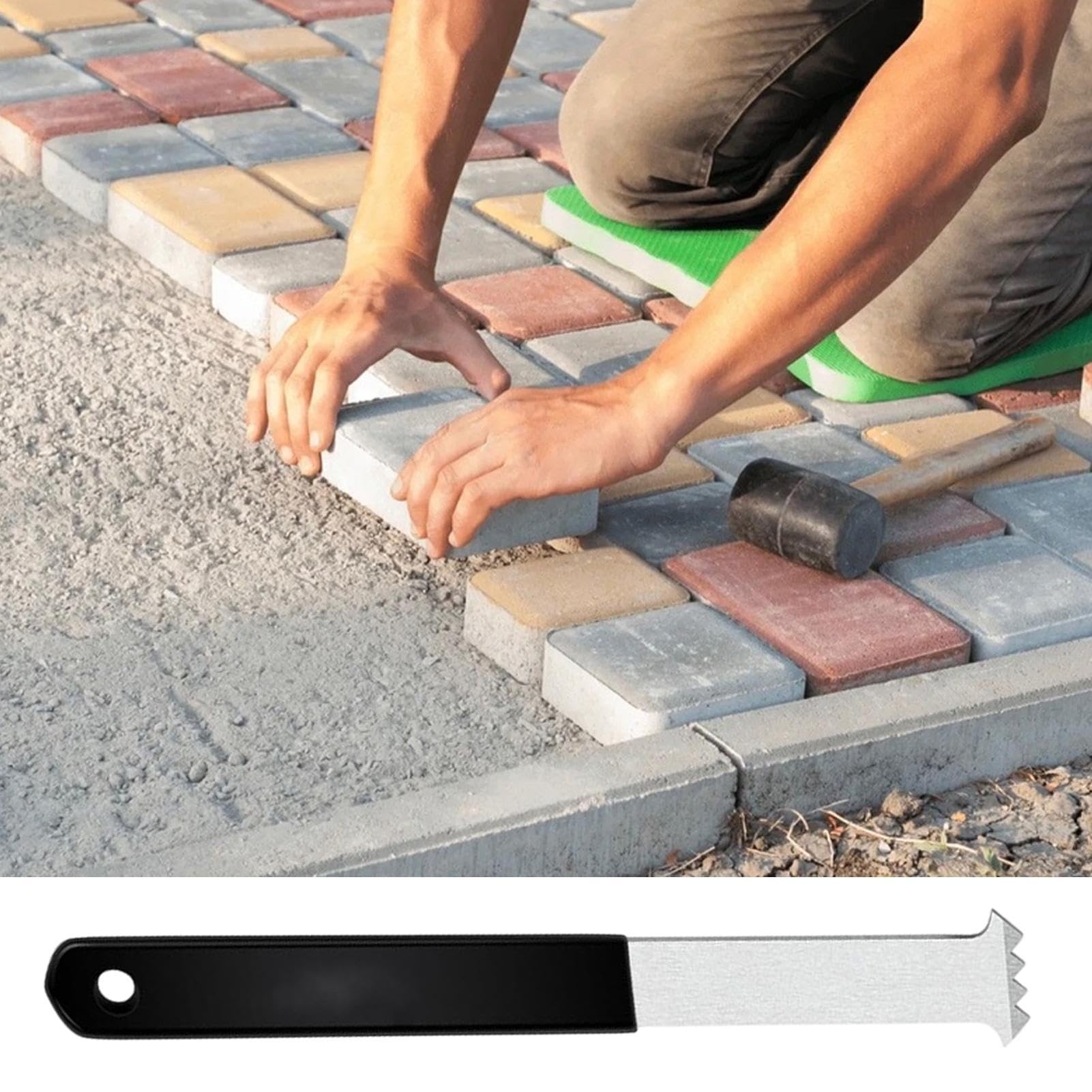 Outil Pour Retirer Les Pavés Gadget De Remplacement De Briques/Blocs | Extracteur de dalles avec dents pour joints Idéal jardin, pelouse, terrasse, parc, particuliers, débutants, paysagi