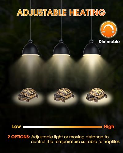 Miniatura 7 de Lámpara de calor de reptiles UVA+UVB de 50 W, paquete de 4 bombillas de calor para reptiles, luces de anfibios, terrarios y jaulas, funciona con