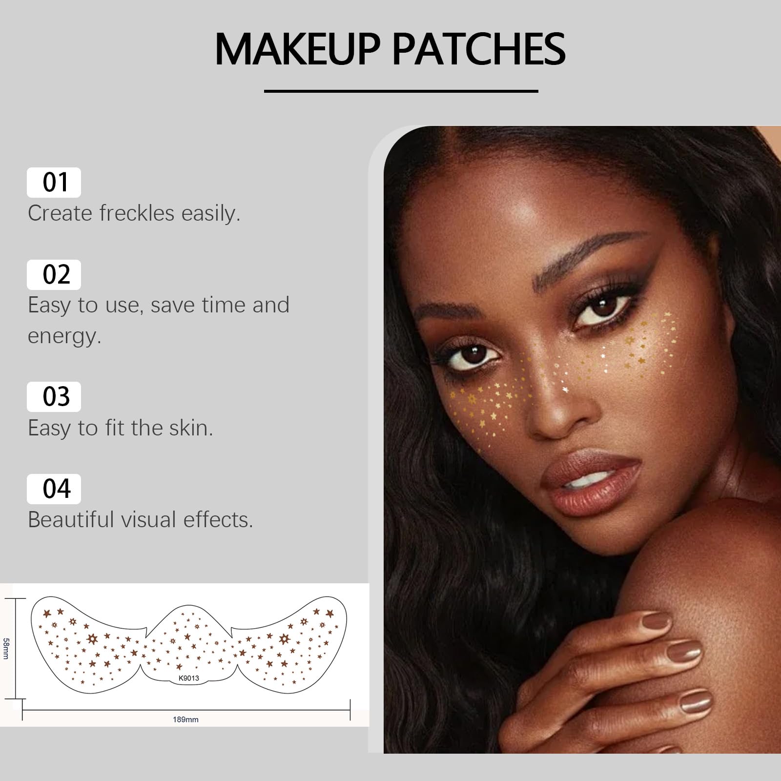 Face Tattoo Glitter Freckles Face Tattoo 5PCS Face Glitter Makeup Speckles Glitter Metallic Freckle Tattoos - Image 3