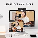 1080P Webcam for Computer Camera Desktop USB Web Cameras for PC with Mic, PC Webcam Laptop Web Camera for Laptop,for Live Streaming Video Calls, for Video Calls, Study, Conference, Record