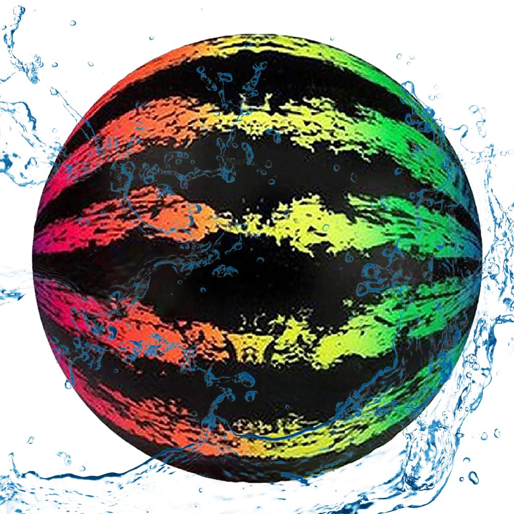 DVSWDMA Watermelon Toy Ball, Watermelon Inflatable Ball, Watermelon Shape Ball Beach Toys, Swimming Pool Ball, Game Tool Ball PVC Ball for Swimming Pool Summer Beach Party Supplies (Green)